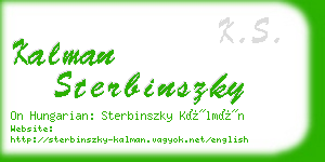 kalman sterbinszky business card
